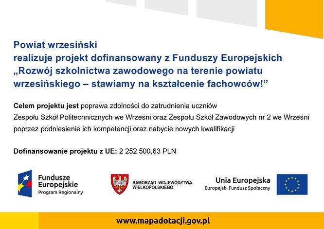 Rozwój szkolnictwa zawodowego na terenie powiatu wrzesińskiego – projekt 8.3.1
